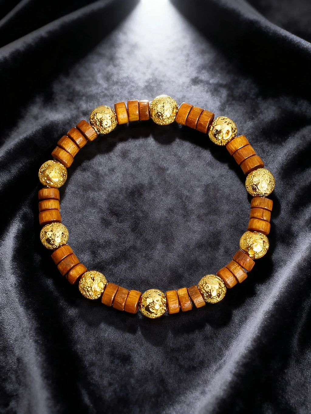 ✨ Natural Volcanic Stone Bracelet for Men – Light Blue Lava Beads & Handmade Retro Wood Beads – Vigour, Protection & Calmness Jewelry 10
