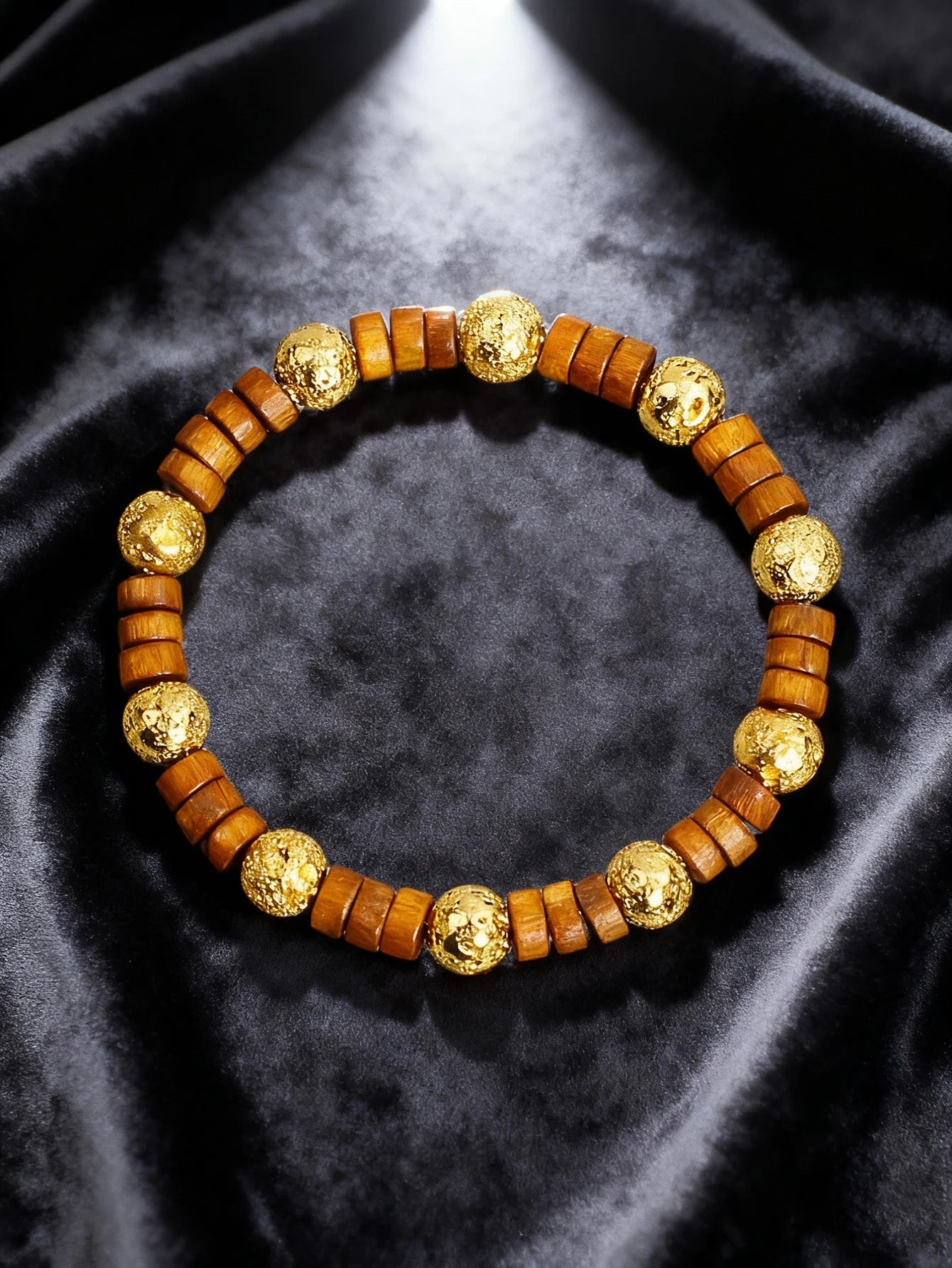 ✨ Natural Volcanic Stone Bracelet for Men – Light Blue Lava Beads & Handmade Retro Wood Beads – Vigour, Protection & Calmness Jewelry 10