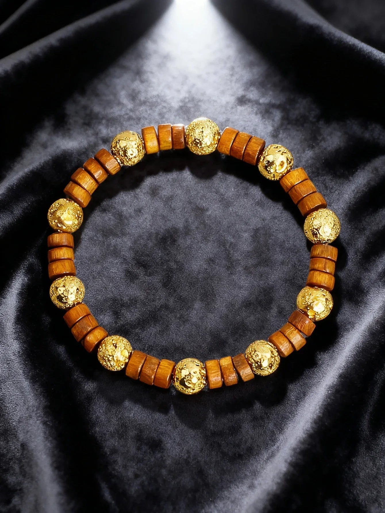 ✨ Natural Volcanic Stone Bracelet for Men – Light Blue Lava Beads & Handmade Retro Wood Beads – Vigour, Protection & Calmness Jewelry 10