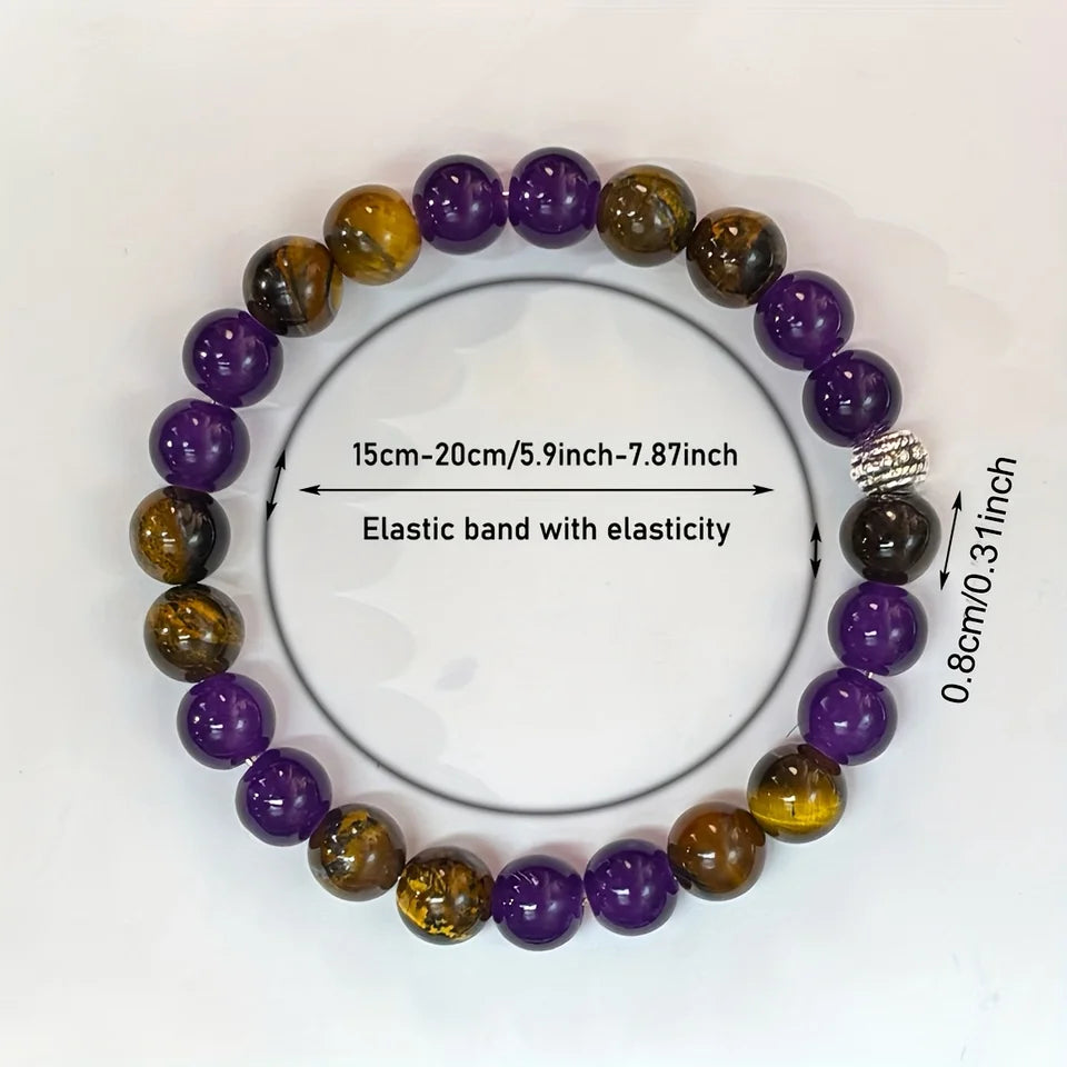 ✨ Peace of Mind Bracelet – 8mm Natural Tiger Eye Stone Handmade Beaded Jewelry – Balanced Mind Accessory