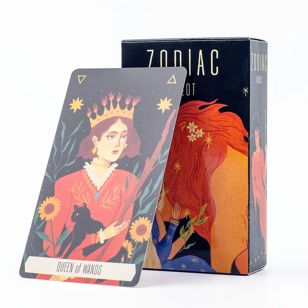 Zodiac Tarot – 78-Card Deck with 128-Page Guidebook, Divinatory Path Under the Stars for Family Gatherings & Board Games (10.3×6 cm)