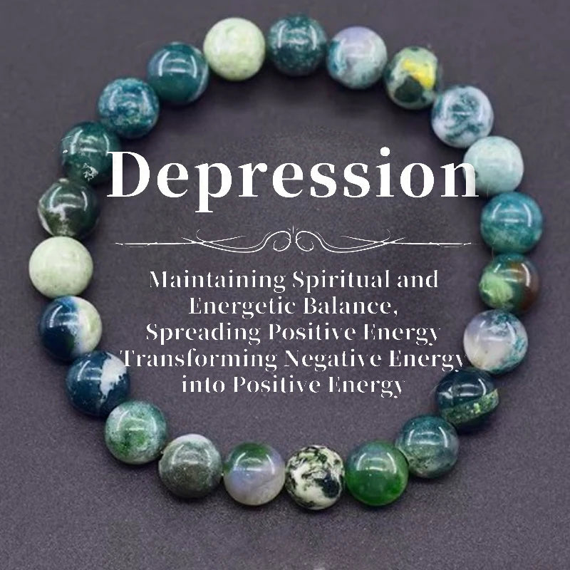 ✨ Natural Stone Symbolic Beaded Bracelet – Unisex Anxiety Relief, Protection, Money Attraction & Spiritual Inner Self-Love Jewelry Depression Healing