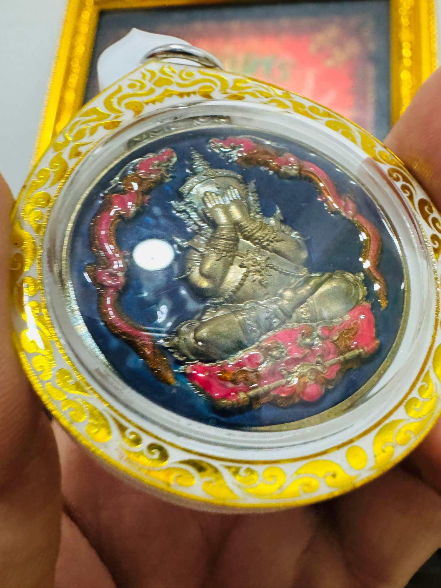 Embrace Ultimate Prosperity with Rare Blue Enamel Phra Pidta Mahasombun Coin – 100 Year Anniversary with Waterproof Laser Casing