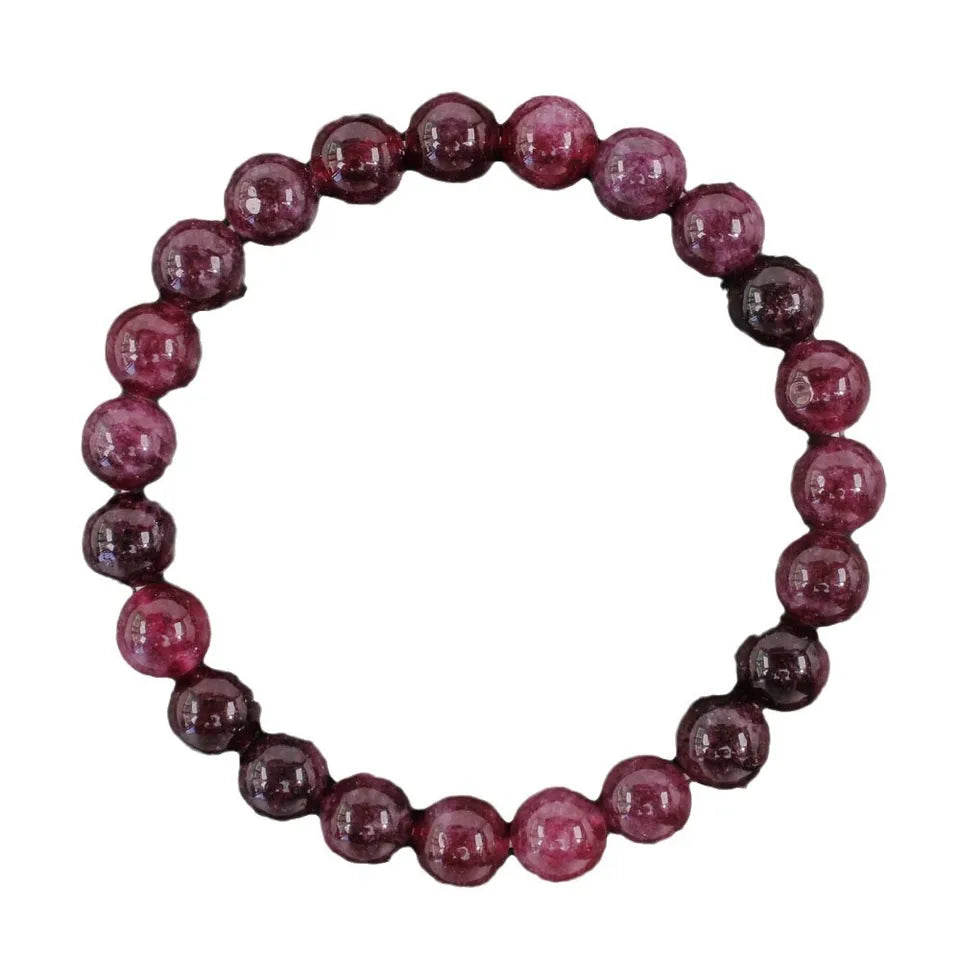 ✨ Garnet Stone Beaded Bracelet for Women – 8mm Natural Stone Jewelry – Elegant and Energizing