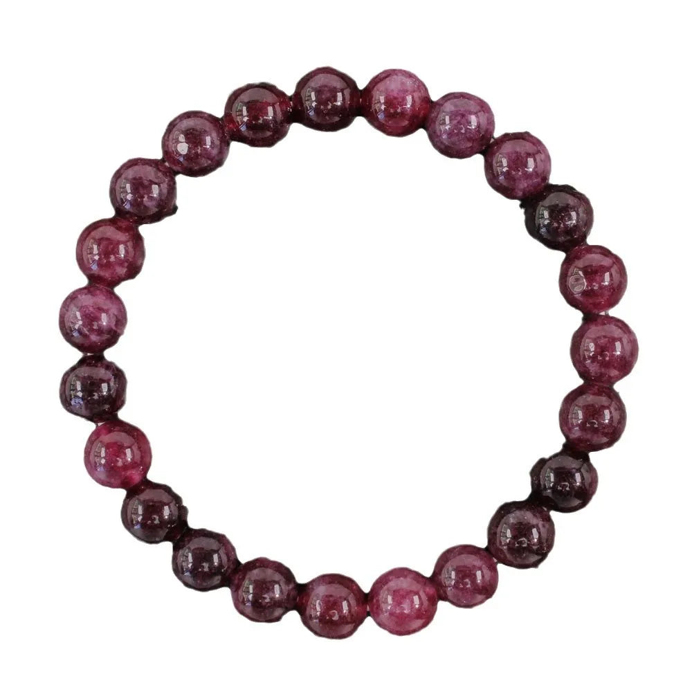 ✨ Garnet Stone Beaded Bracelet for Women – 8mm Natural Stone Jewelry – Elegant and Energizing