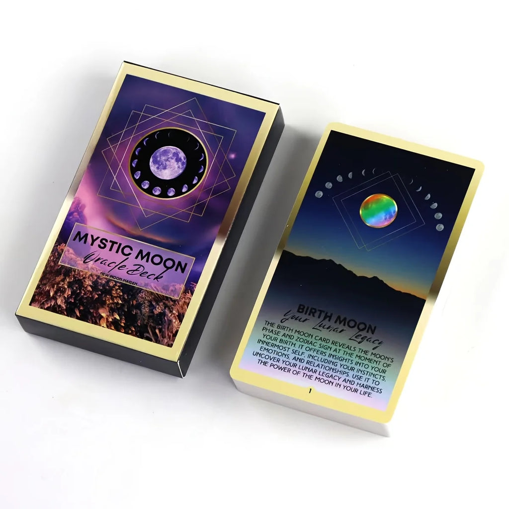 Mysterious Moon Tarot – 78 Cards Featuring Moon & Mountain with Guidebook, Moon Phase & Zodiac Interpretations