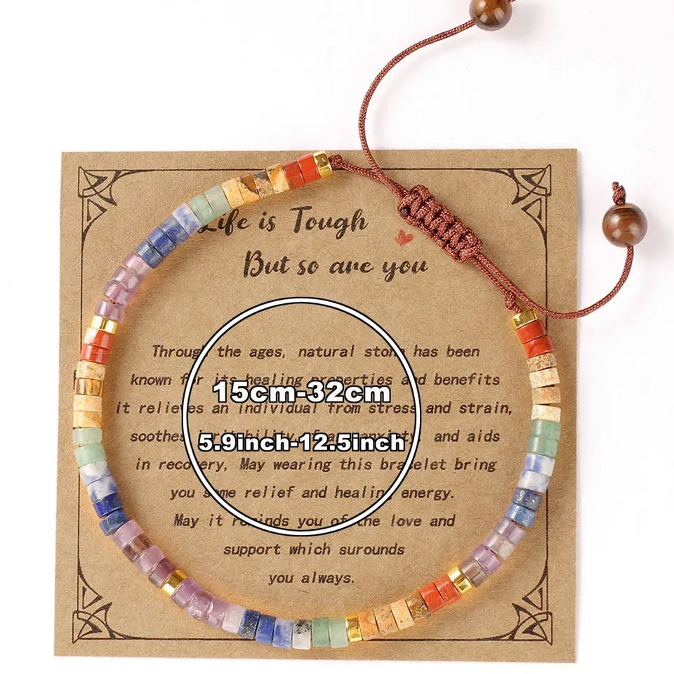 💜 Natural Amethyst 7 Chakra Healing Bracelet: Anxiety Relief Crystal & Yoga Meditation Stone Bangle – Spiritual Purple Gift for Women