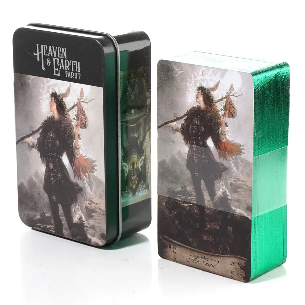 Adventure Time Tarot Cards Deck - 78 Pcs in Tin Box with Gold-Plated Edges for Divination & Gifts light yellow
