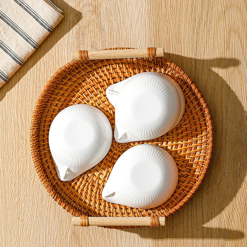 🍣 6pcs Japanese Mini Ceramic Plates – Elegant Barbecue, Sashimi & Sushi Dipping Sauce Dishes | Home, Desktop, Snack & Dessert Set | Free Shipping