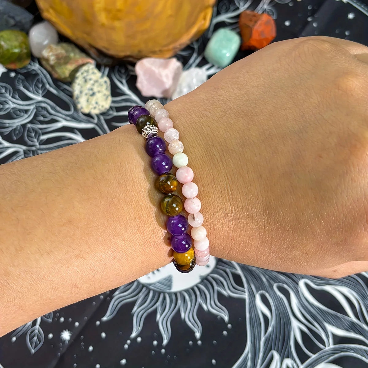 ✨ Peace of Mind Bracelet – 8mm Natural Tiger Eye Stone Handmade Beaded Jewelry – Balanced Mind Accessory