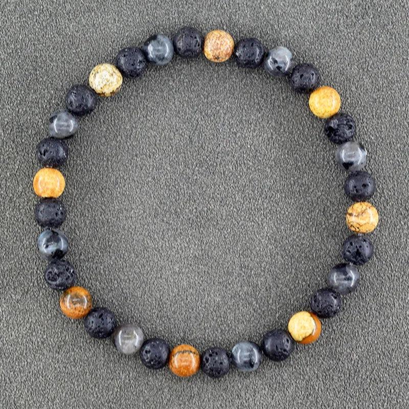 ✨ Natural African Pine Stone Beaded Bracelet – Authentic Picture Stone Bohemian Bangle for Men & Women – Volcanic Elastic Jewelry, Perfect Friendship Gift 30