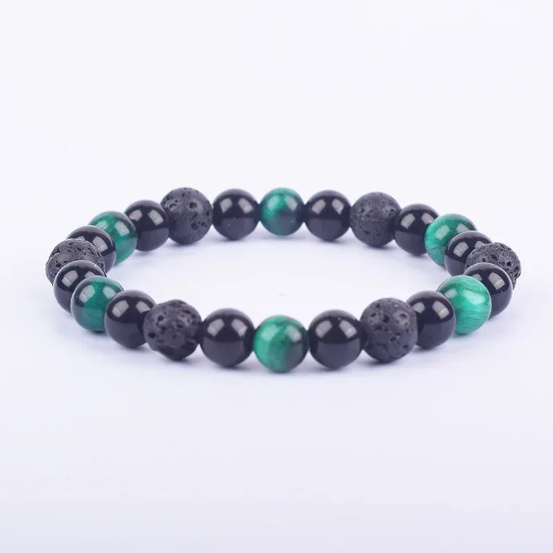 ✨ Magnetic Hematite, Tiger Eye & Obsidian Bracelet – Triple Protection Health Care Stainless Steel Bangle – Perfect Weight Loss Gift for Men & Women 26green tiger eye