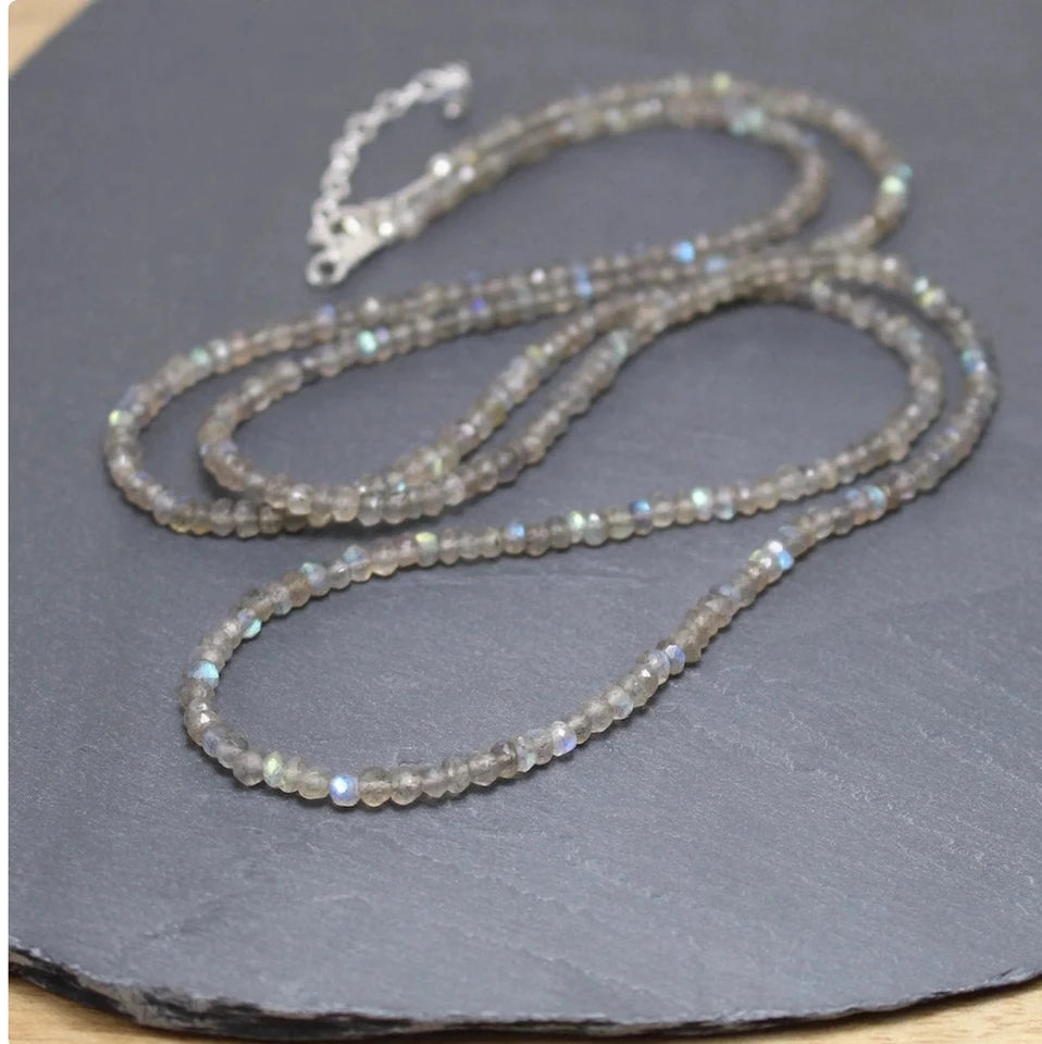 ✨ Yellow & Blue Sapphire Gemstone Beaded Necklace – Elegant Natural Birthstone Jewelry for Celebration and Balance