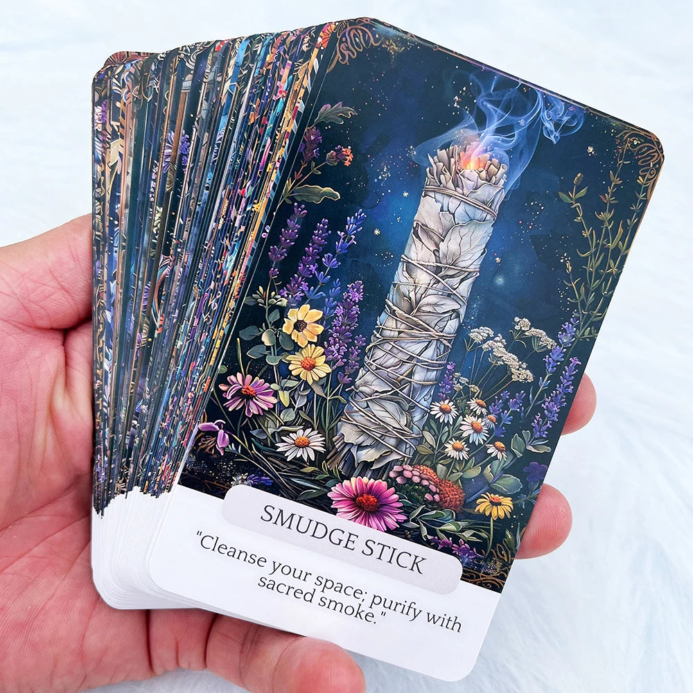 Witch Tools Magic Oracle Cards, Witchy Aesthetic Oracle Deck for Self-Guidance & Mindfulness, 12x7cm, 54 Cards, Taro Cards