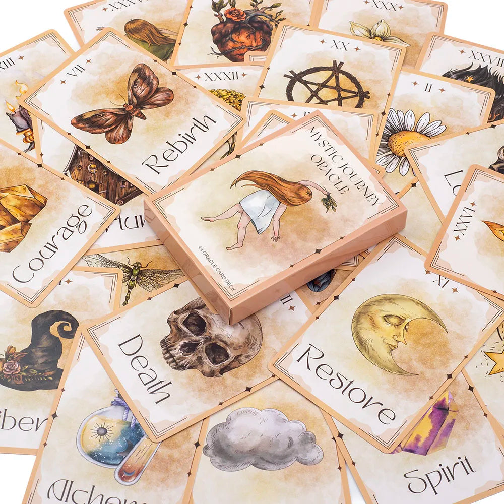 🎴 Mystic Journey Oracle Deck – 44-Card English Edition for Intuitive Guidance, Meditation, and Entertaining Family Play