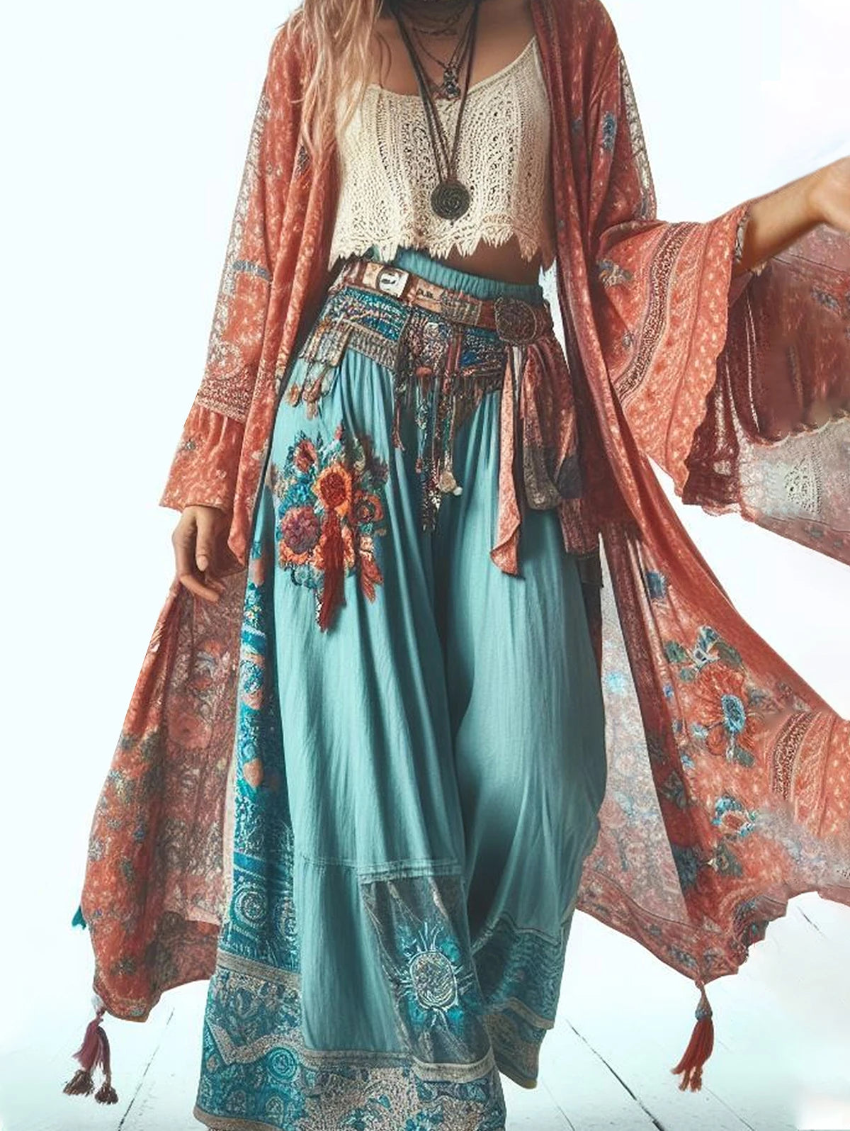 🛍️ 2025 Women’s Long Sleeve Boho Cardigan – Thin Loose Mid-Length Cardigan with Bohemian Print, Perfect for Summer, Holiday, and Vintage Sunscreen