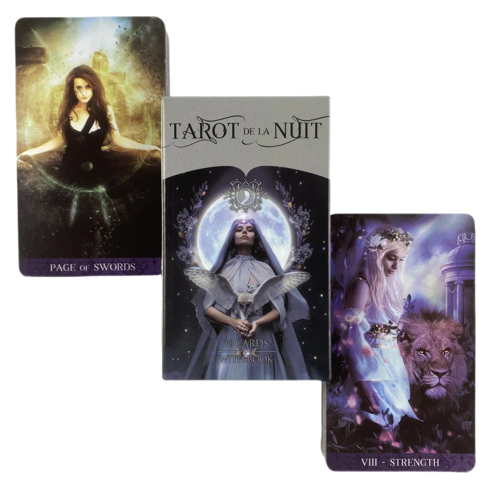 🌙 Tarot De La Nuit – 79-Card Deck with English Visions for Divination, Board Games, and Party Play