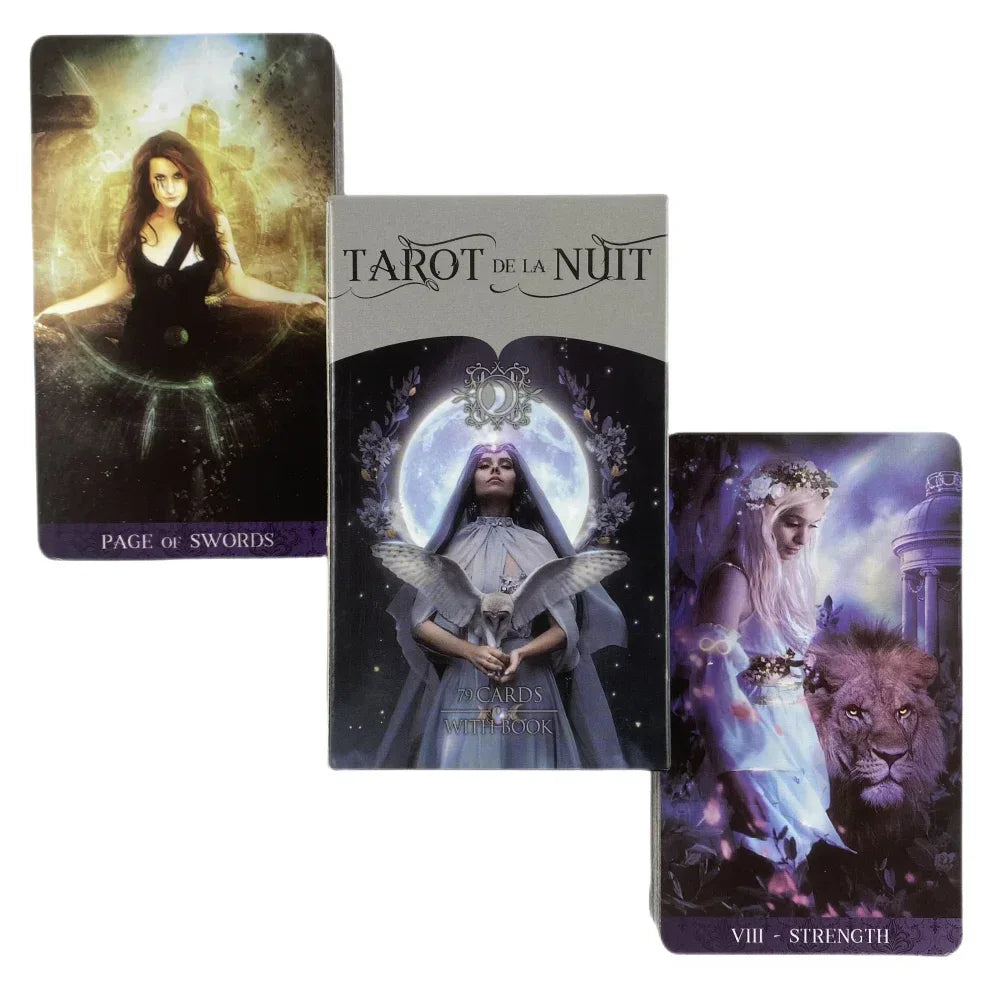 Tarot De La Nuit – 79-Card Tarot Card Deck for Divination, Board Games, and Parties
