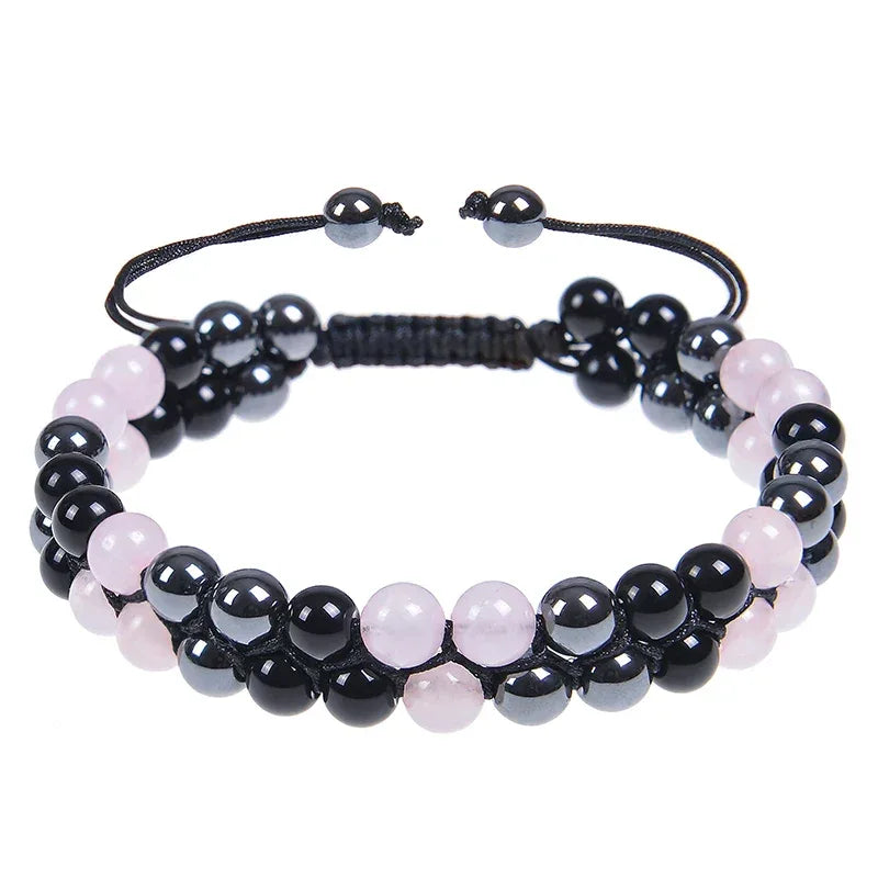 🛡️ Triple Protection Bracelet: Tiger Eye, Black Obsidian & Hematite 8mm Beads – Ultimate Energy Shield, Grounding & Healing Crystal Bangle for Men & Women 6MM Bead Bracelet-25