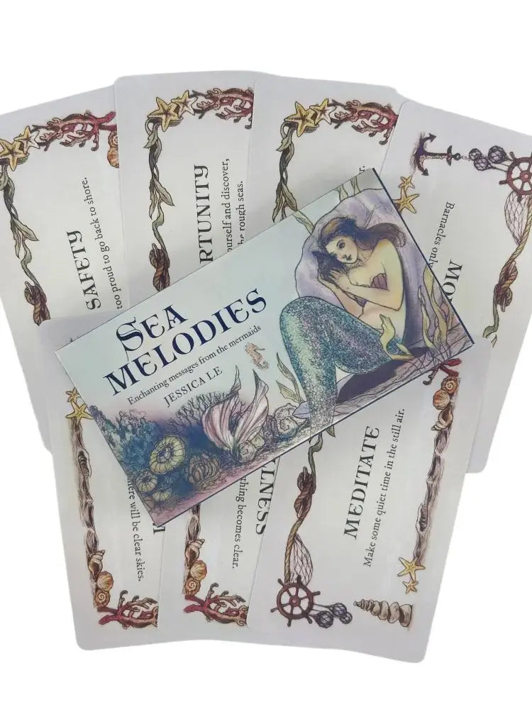 Sea Melodies Oracle Cards – 40-Card Deck "Message From The Mermaids" English Visions Divination Edition for Board & Party Games