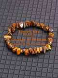 ✨ Natural Gold Color Obsidian Crushed Stone Beads Bracelet – Protection & Deep Grounding Energy Jewelry 1Tiger Eye