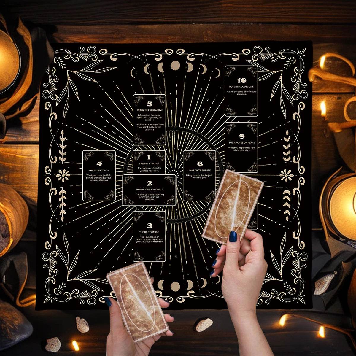 Celtic Cross Altar Cloth - Luxe Tarot Mat for Spiritual Practice TLB (709)