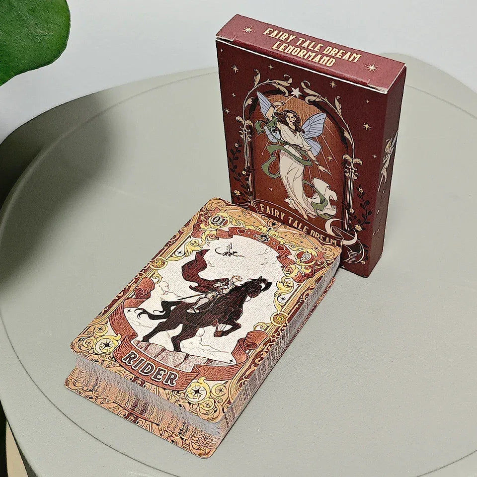 🌸 Fairy Tale Lenormand Deck – Charming 42-Card Fortune-Telling Deck with Whimsical Cartoony Illustrations