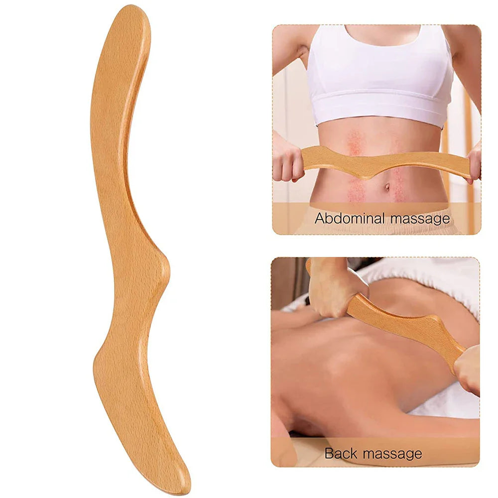 Wood Therapy Fascia Release Massage Tools – Wooden Massage Brush & Gua Sha Body Sculpting Tool for Smooth Meridians and Deep Tissue Relief﻿