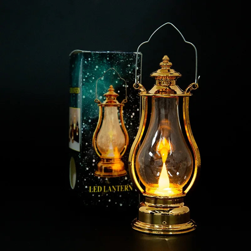 🕯️ LED Retro Oil Lamp with Spiritual Fortune – Cozy Ambiance & Safe Lighting | Free Shipping Gold