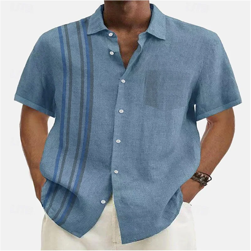 🌍 The Ethno-Block 3D Masterpiece: Premium Men’s Ethnic Color-Block Shirt – High-Definition Digital Print, Breathable Short-Sleeve Button-Down (Hemd Herren), and Sophisticated Resort Silhouette