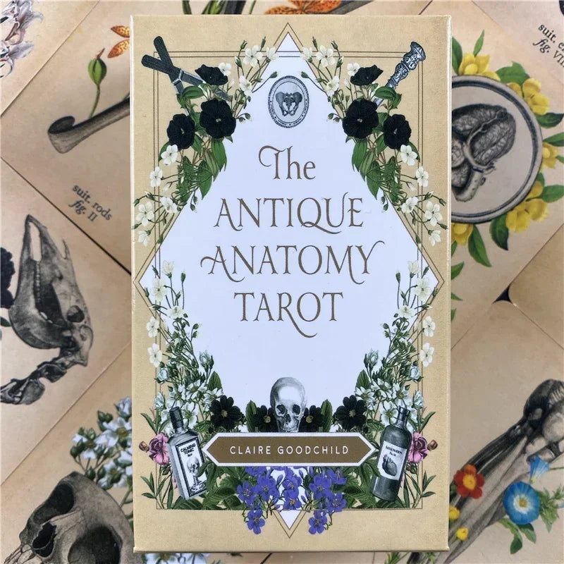 🦴 The Antique Anatomy Tarot Deck – 78 Cards | Vintage Anatomical & Botanical Illustrations | Full-Color English Guidebook Included | Divination, Meditation & Family Board Game | Luxury Foil-Stamped Keepsake Box