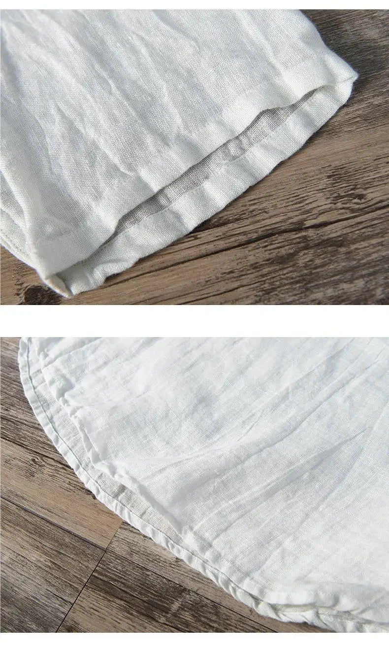 🌿 The Zen-Essential Pure Linen Top: Premium Men’s 100% Organic Linen V-Neck Shirt – Loose Fit Vintage Silhouette, Breathable Half-Sleeve Design, and Ultra-Lightweight Summer Casual Tee