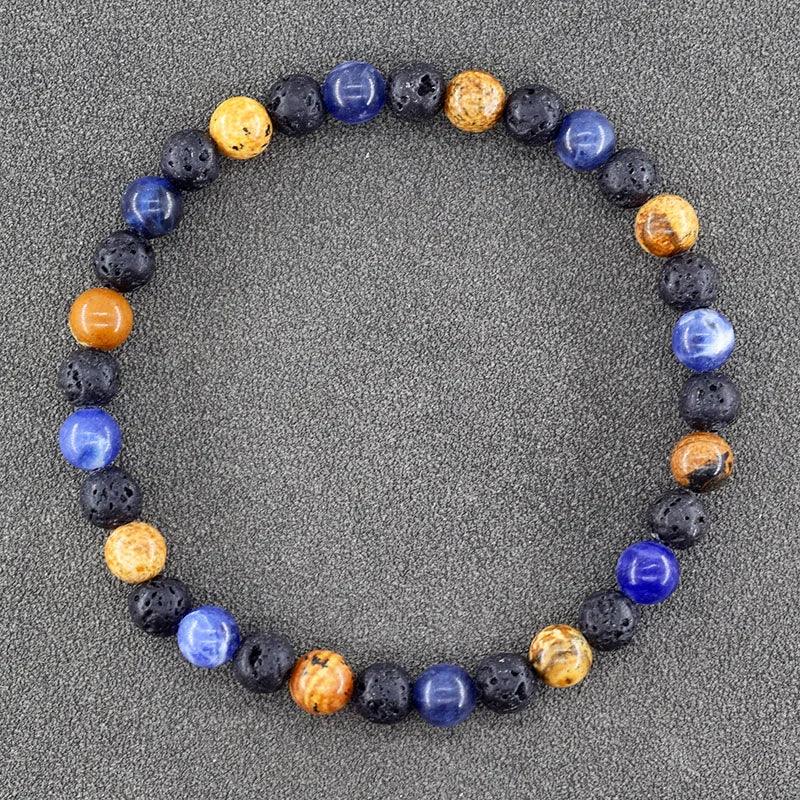 ✨ Natural African Pine Stone Beaded Bracelet – Authentic Picture Stone Bohemian Bangle for Men & Women – Volcanic Elastic Jewelry, Perfect Friendship Gift 12