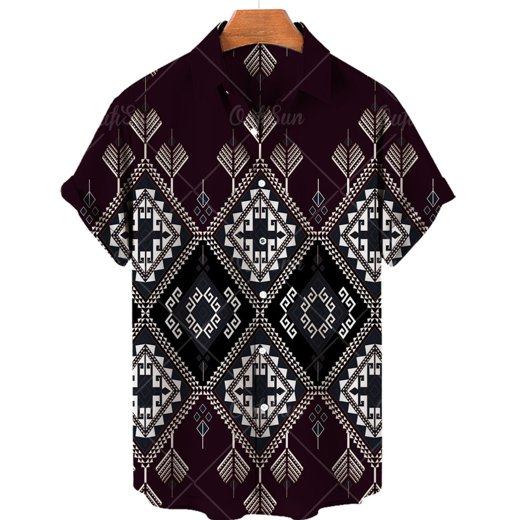 🏝️ The Dasan Majestic Edition: Ultra-Luxury Men’s High-End Hawaiian Shirt – High-Definition Floral & Ethnic Graphic Print, Premium Cooling Performance Fabric, and Sophisticated Resort-Luxe Button-Down