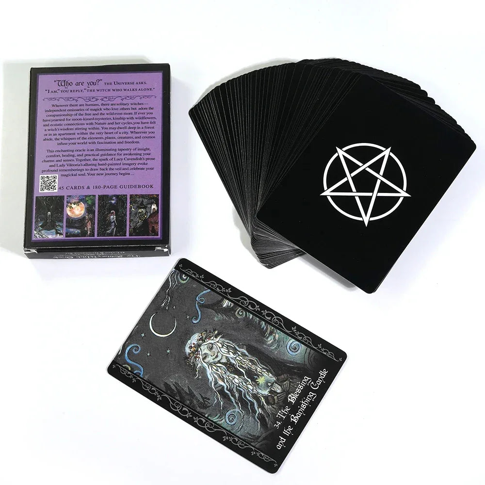 🧙‍♀️ The Solitary Witch Oracle Deck – 45 Enchanting Cards | English Version | Oracle & Tarot Hybrid | Family Party Board Game