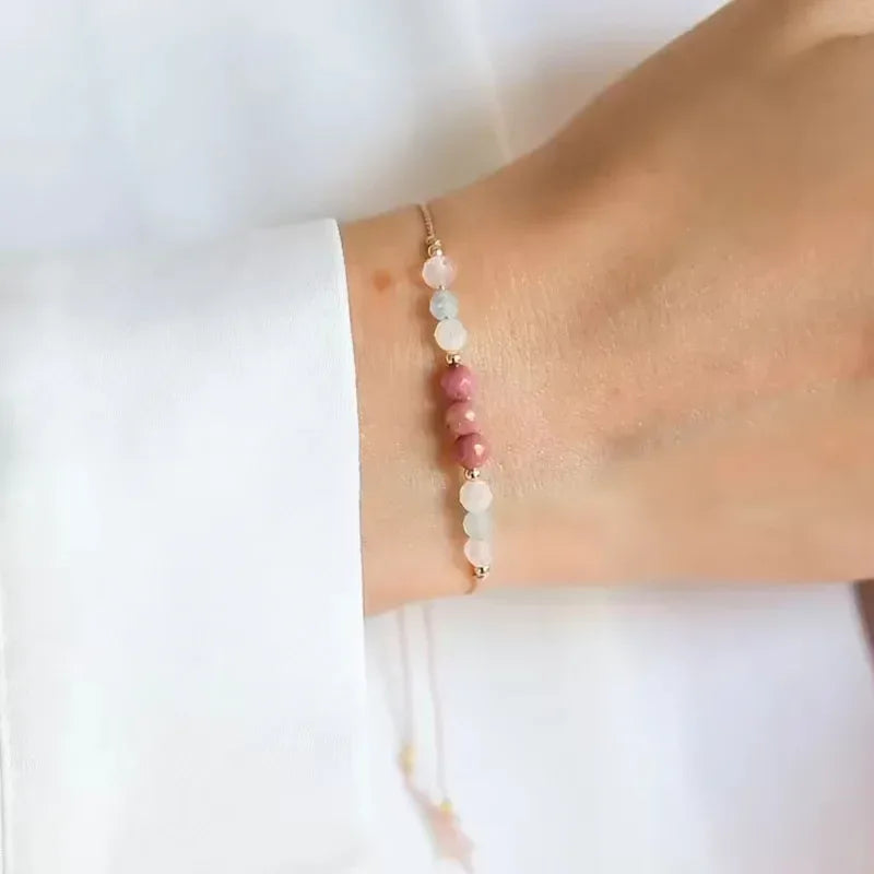 ✨ Protection Crystal Bracelet – Empath Shield with Rose Quartz, Amethyst & Black Tourmaline – Adjustable Cord Healing Jewelry a2