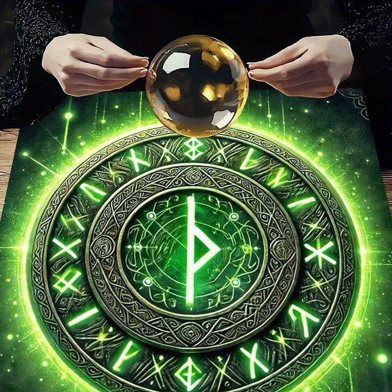 🃏 VIKAMA Mystic Rune Aura Tarot Tablecloth – Astrology-Themed Altar Cloth & Event Placemat for Tarot Readings and Desktop Decoration