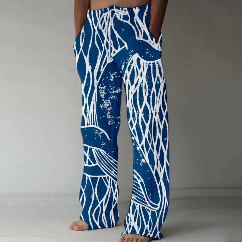 ✨ The Zen Master 3D Bamboo-Infused Linen-Blend Trousers: Premium Men's Casual Loose-Fit Joggers with Hyper-Realistic Nature Prints, Adjustable Drawstring, and Multi-Functional Utility Pockets