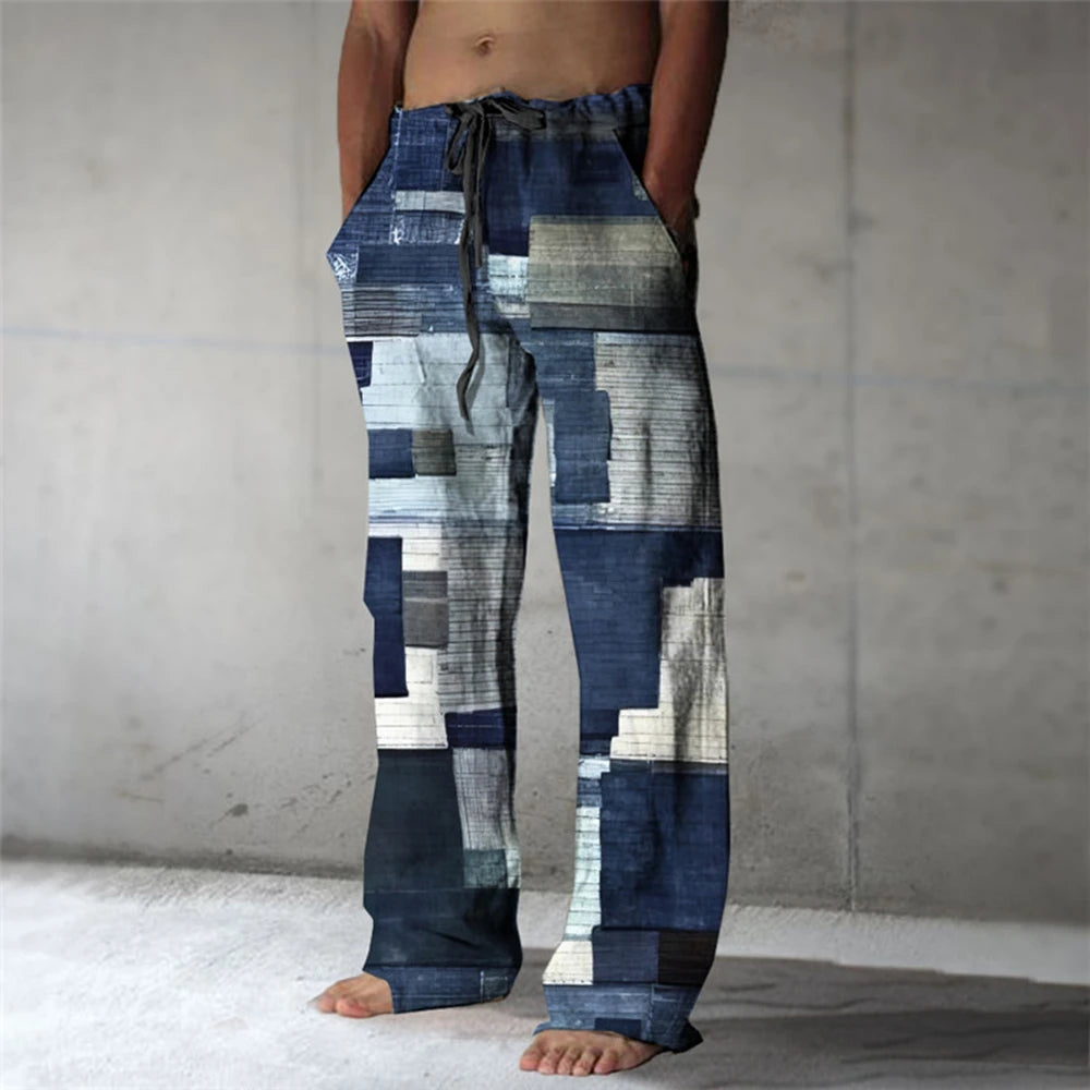 ✨ Geometric Matrix 3D Visionary Beach Shorts: Men's Quick-Dry Elastic Waist Vacation Trunks & High-Definition Color-Block Graphic Casual Shorts (2026 Edition) D16PHH2521821094