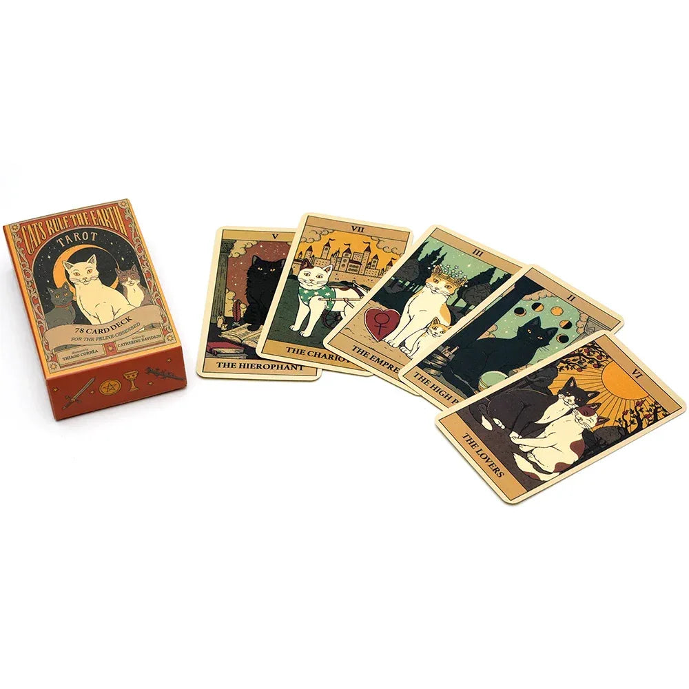 Cats Rule The Earth Tarot Deck – 78-Card Oracle for Spiritual Insight & Intuitive Guidance