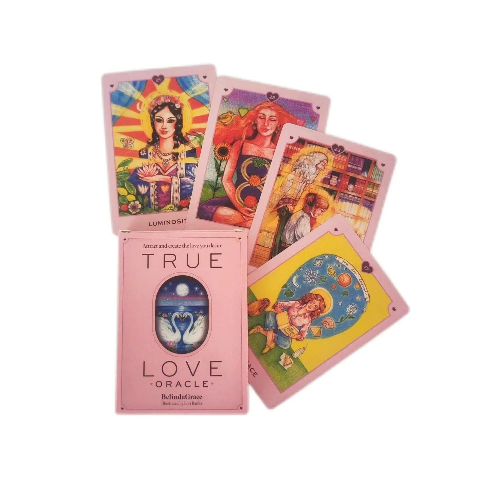 True Love Oracle Cards – 36 Gilded Cards with 96-Page Guidebook for Love Divination and Family Party Games