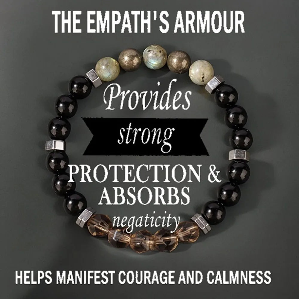 ✨ Gray Moonstone & Iron Ore Natural Stone Bead Bracelet – Unisex Healing and Protection Jewelry – Powerful Energy Bangle for Women & Men