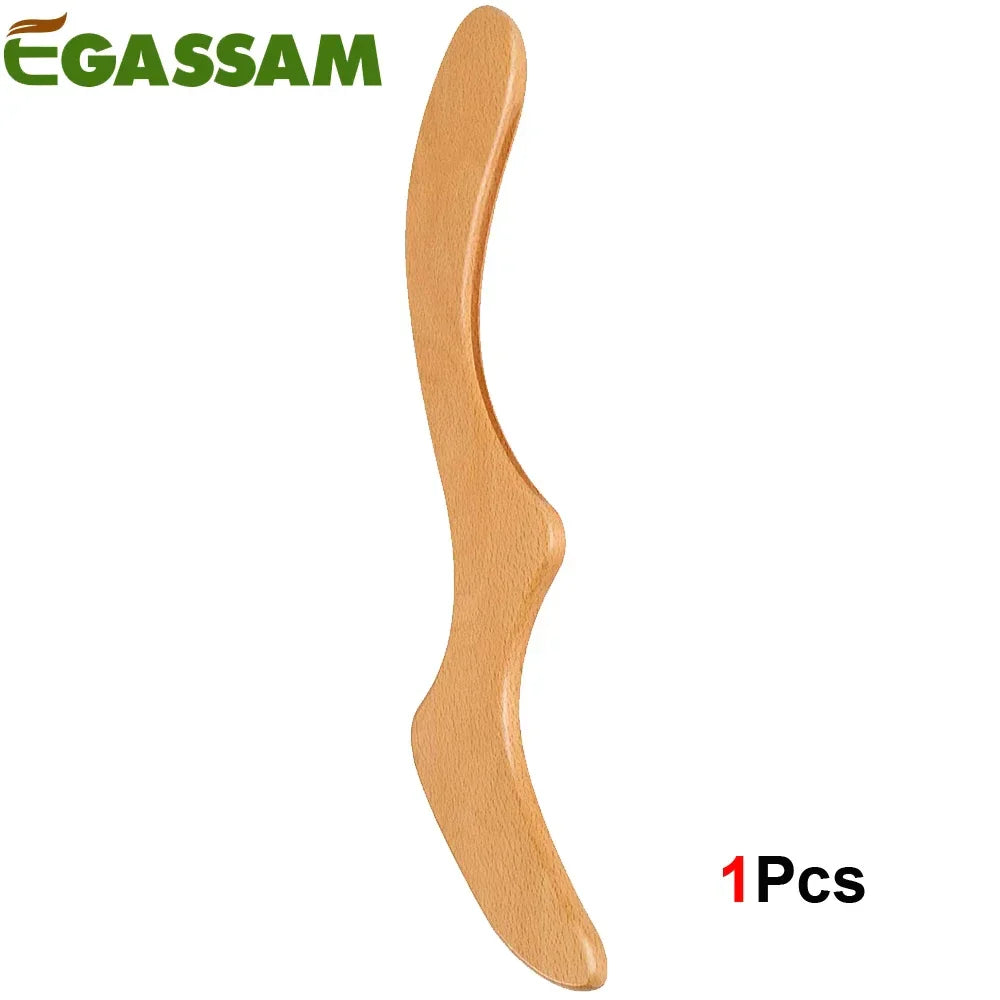 Wood Therapy Fascia Release Massage Tools – Wooden Massage Brush & Gua Sha Body Sculpting Tool for Smooth Meridians and Deep Tissue Relief﻿ Style1-1Pcs