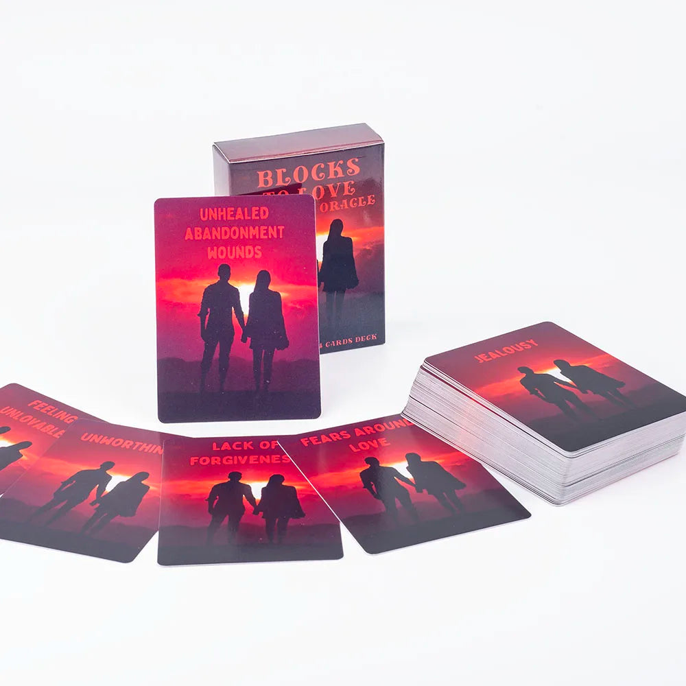 ✨ Blocks to Love Oracle – 64 Cards Tarot for Soulmate and Romantic Relationships, Board Game for Insightful Connections