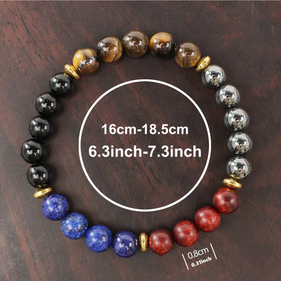 ✨ Natural Tiger Eye Stone Beaded Bracelet – Wealth & Prosperity Energy Jewelry for Men – Perfect Christmas Gift for Boyfriend, Dad, and Uncle
