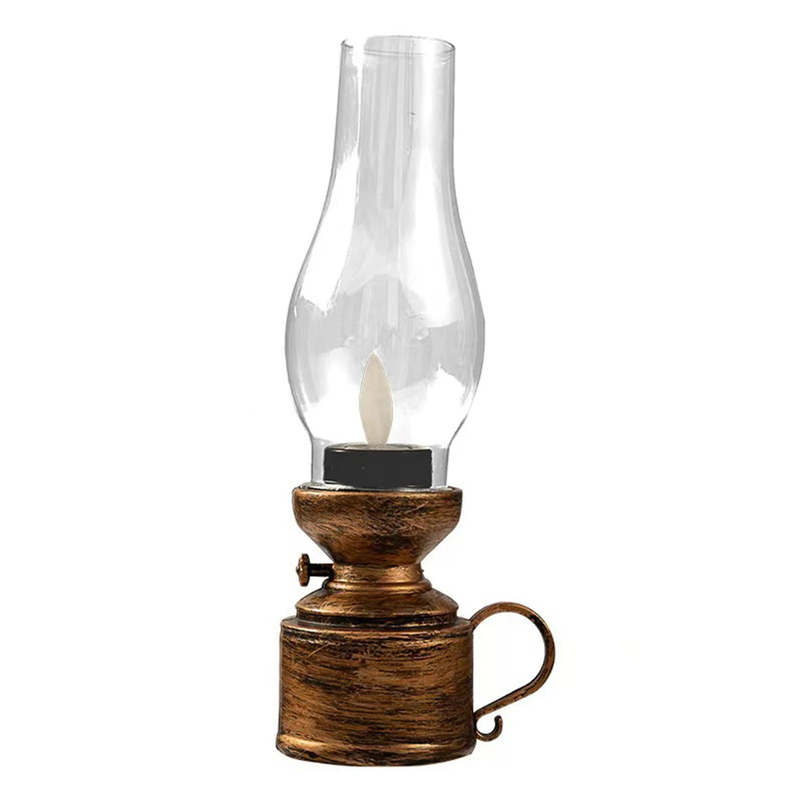 🕯️ Vintage Kerosene Lamp LED Flameless Candle – Antique Style Battery Operated Decoration Lamp for Halloween & Home Ambiance C