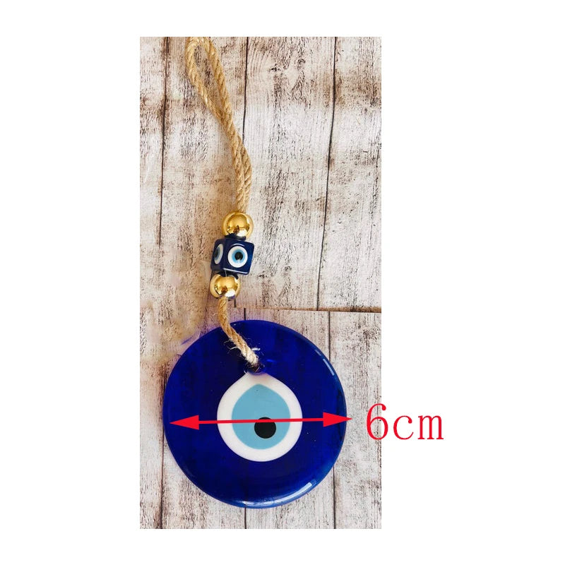 🧿 Evil Eye Wall Hanging – Glass Blue Eye Charm | Turkish Home Decor for Protection & Good Luck | Thoughtful Home Gift | Free Shipping 6 cm