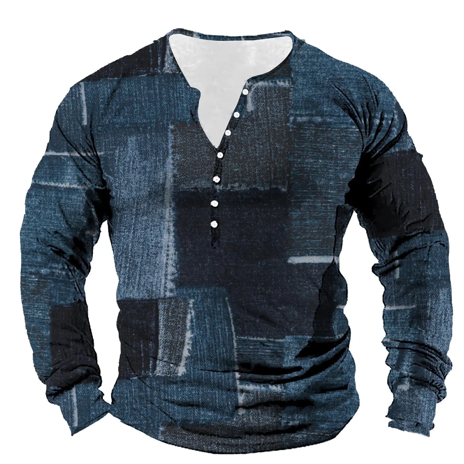 🛠️ The Denim-Patch Masterpiece: Premium Men’s 3D Printed Vintage T-Shirt – High-Definition Plaid & Denim Patchwork Graphic, Long-Sleeve Oversized Fit with Button Accents, and Sophisticated Urban-Grunge Streetwear Tee ACLLTHA240911C