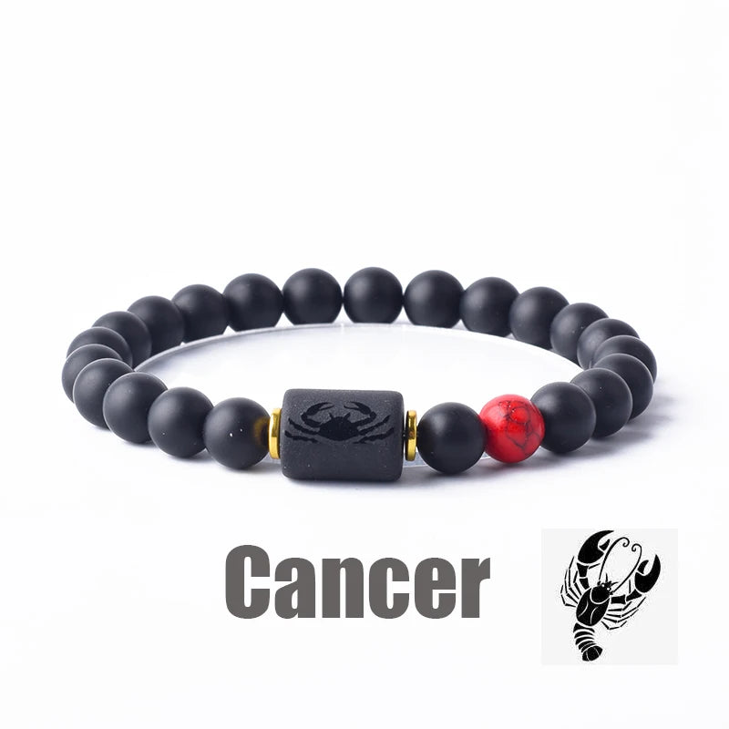 ✨ Zodiac Sign Bracelet Homme 12 Constellation Bangles – Adjustable Unisex Astrology Jewelry | Gemini, Virgo, Leo, Libra & More | Perfect Friendship Gift 32 8mm Beads