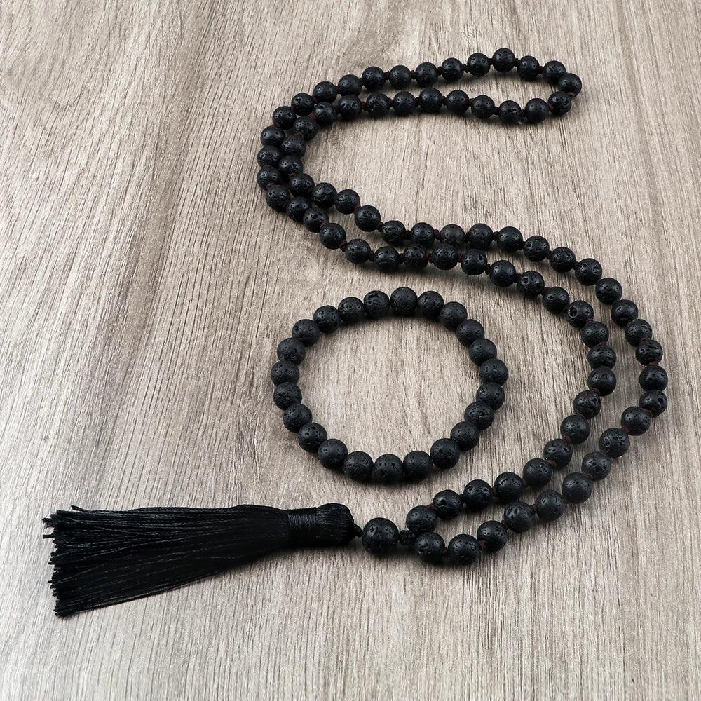 🐯 Natural Tiger Eye Stone Jewelry Set (Necklace & Bracelet): Healing Tassel Pendant & Sweater Chain – Confidence, Wealth & Protection Crystal for Women